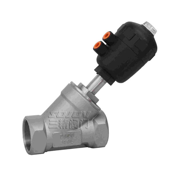 內(nèi)羅紋不銹鋼氣動角座閥